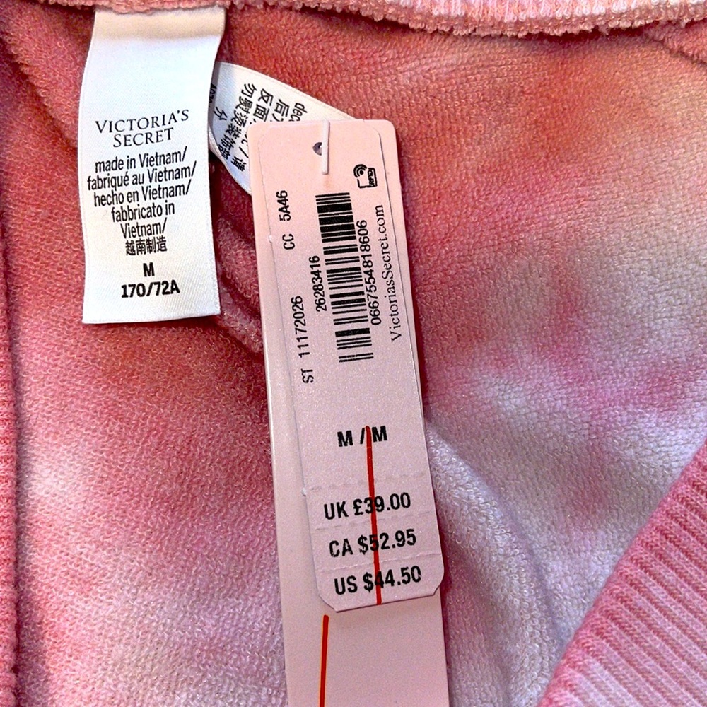victoria secret stretch fleece pant tie dye pink - Picture 9 of 9